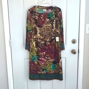 ECI Multicolor Floral Paisley Midi Dress